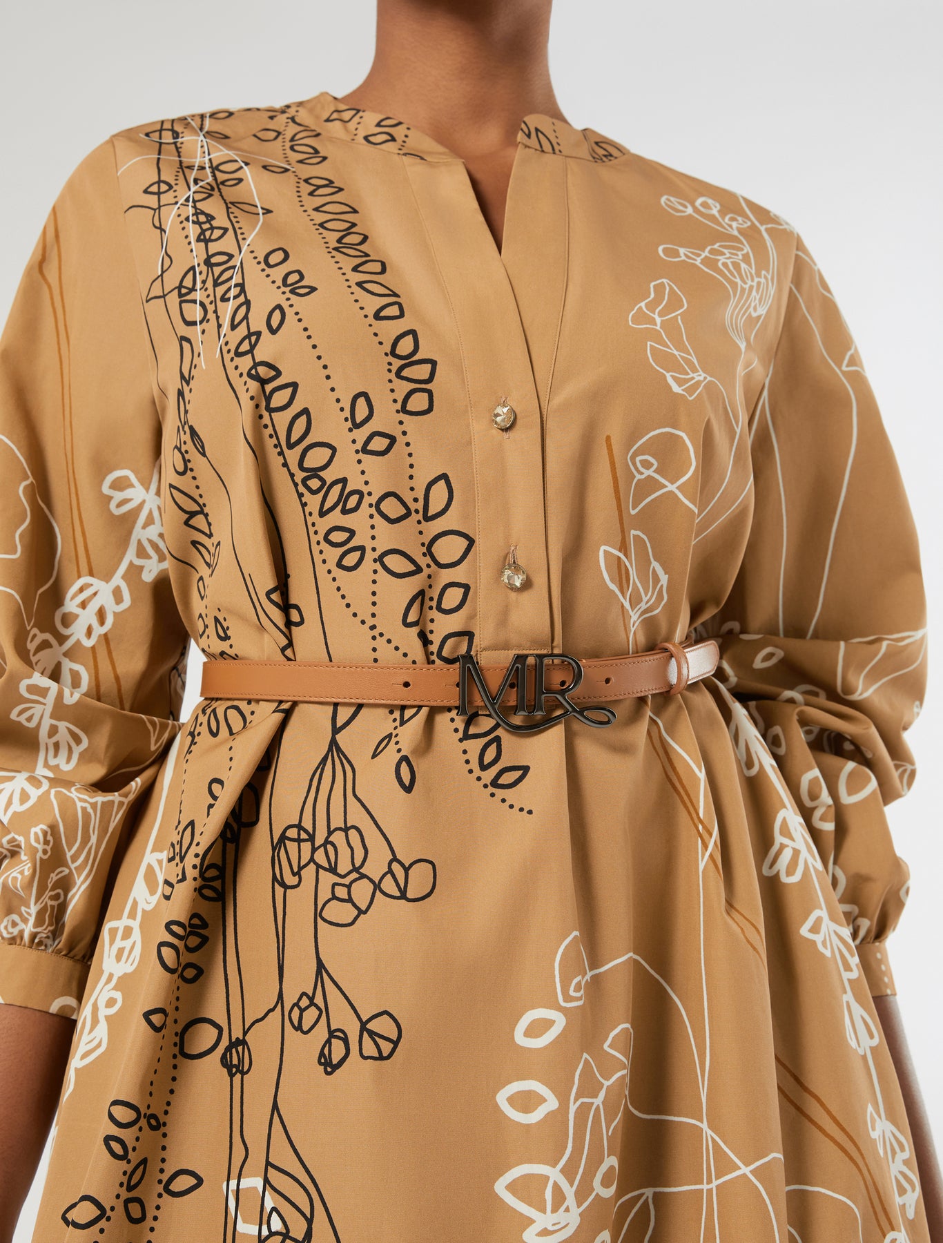 Printed poplin dress