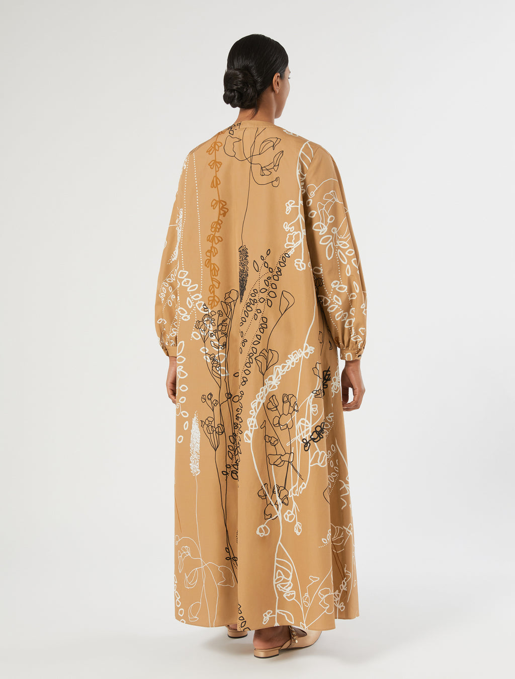 Printed poplin dress