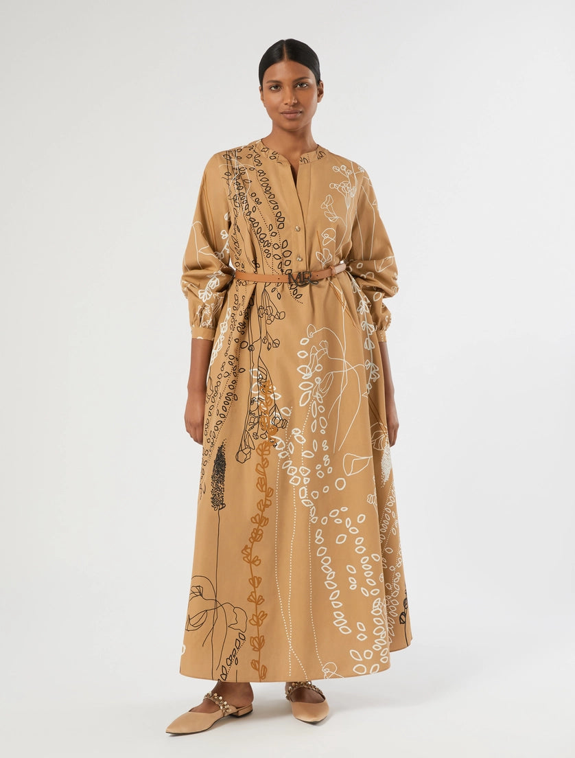 Printed poplin dress