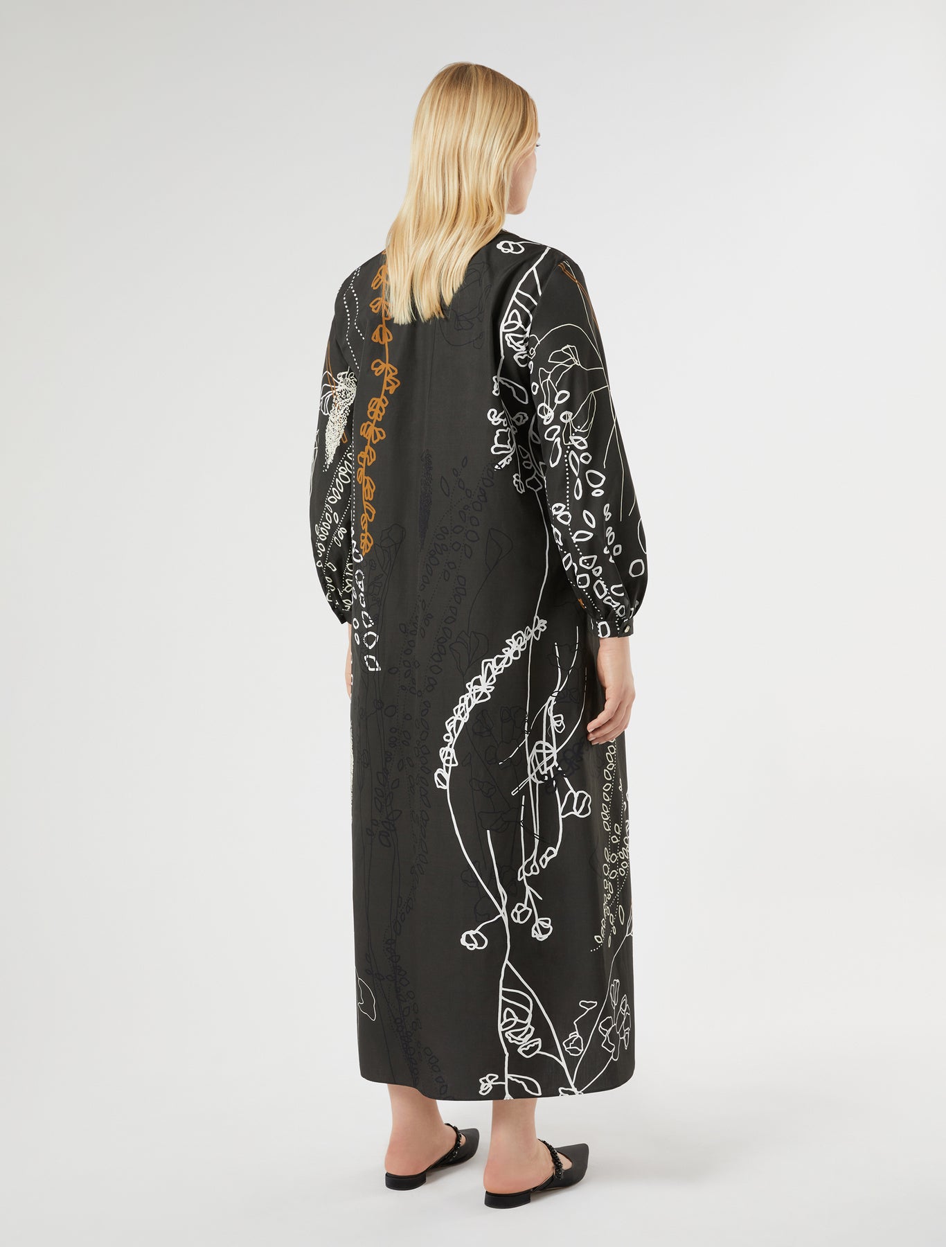 Printed poplin dress