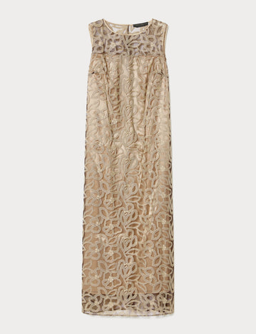 marina rinaldi embroidered tulle dress for woman