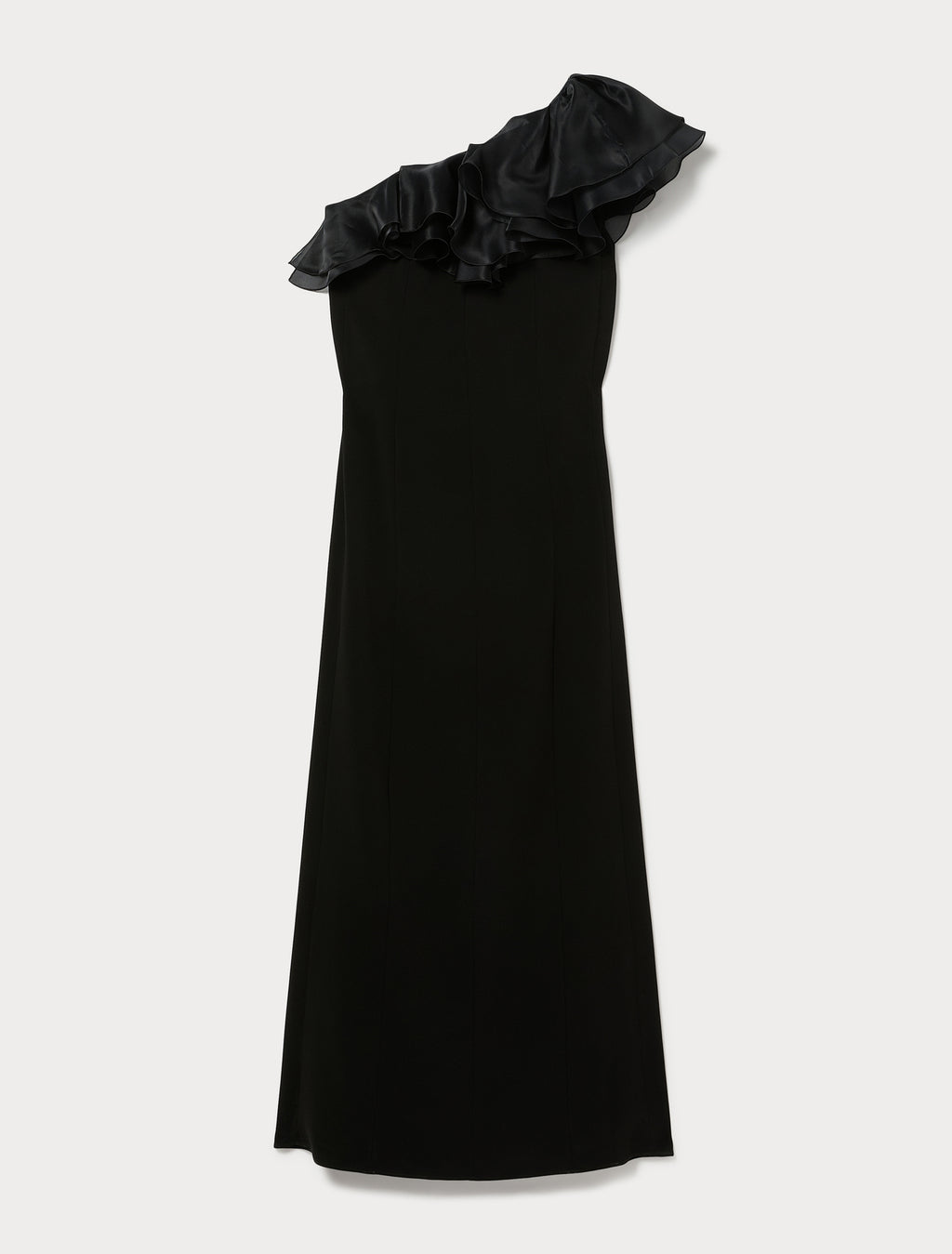 Marina Rinaldi one-shoulder dress in cady and silk for woman
