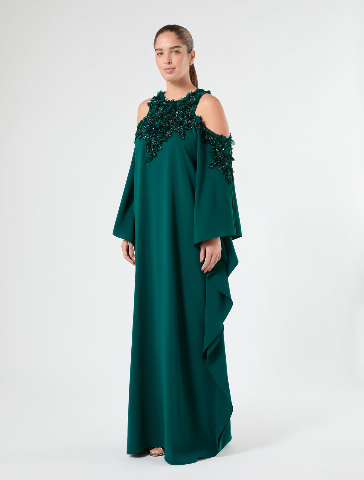 Marina Rinaldi cady caftan dress with embroidery for woman