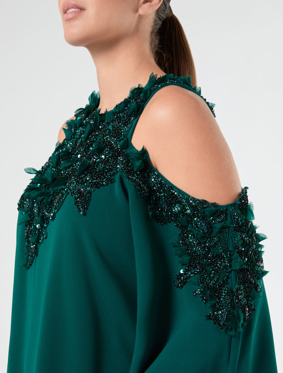 Marina Rinaldi cady caftan dress with embroidery for woman