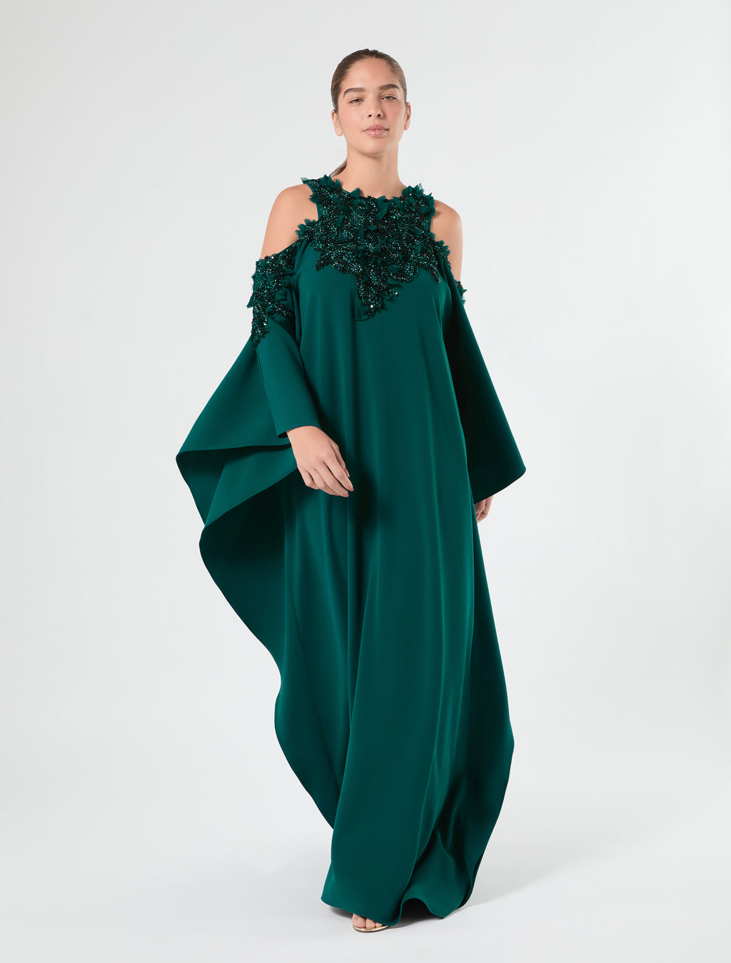 Marina Rinaldi cady caftan dress with embroidery for woman