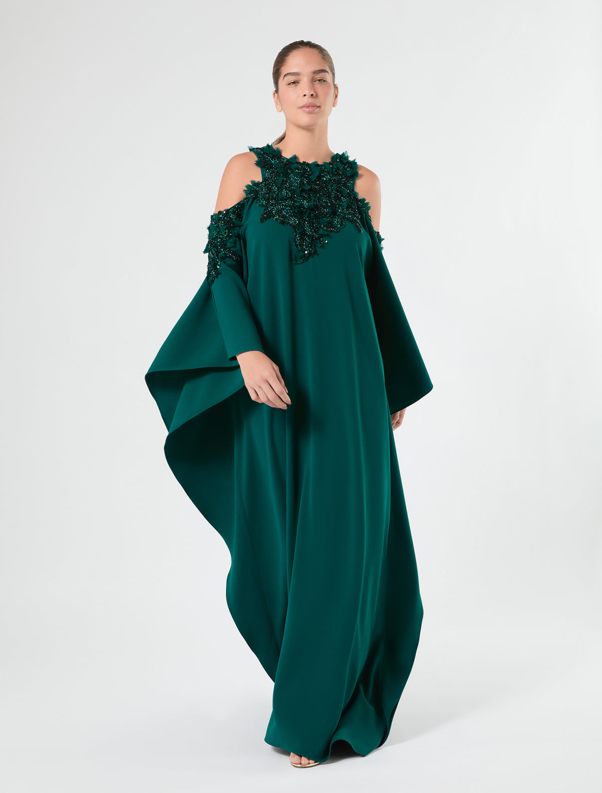 Marina Rinaldi cady caftan dress with embroidery for woman