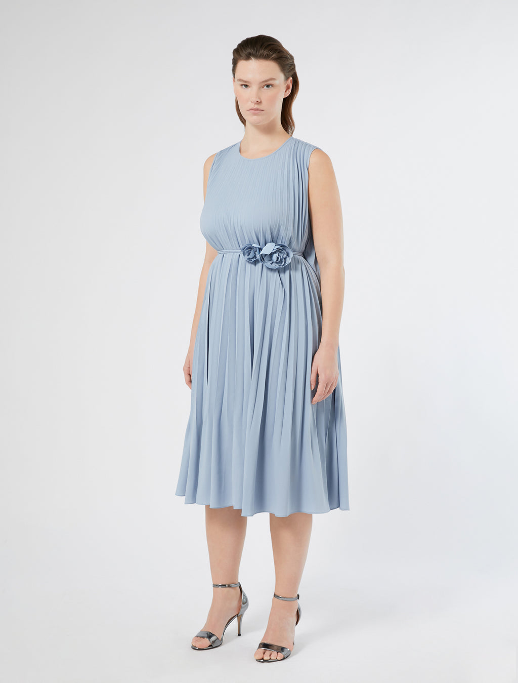 Pleated crêpe dress