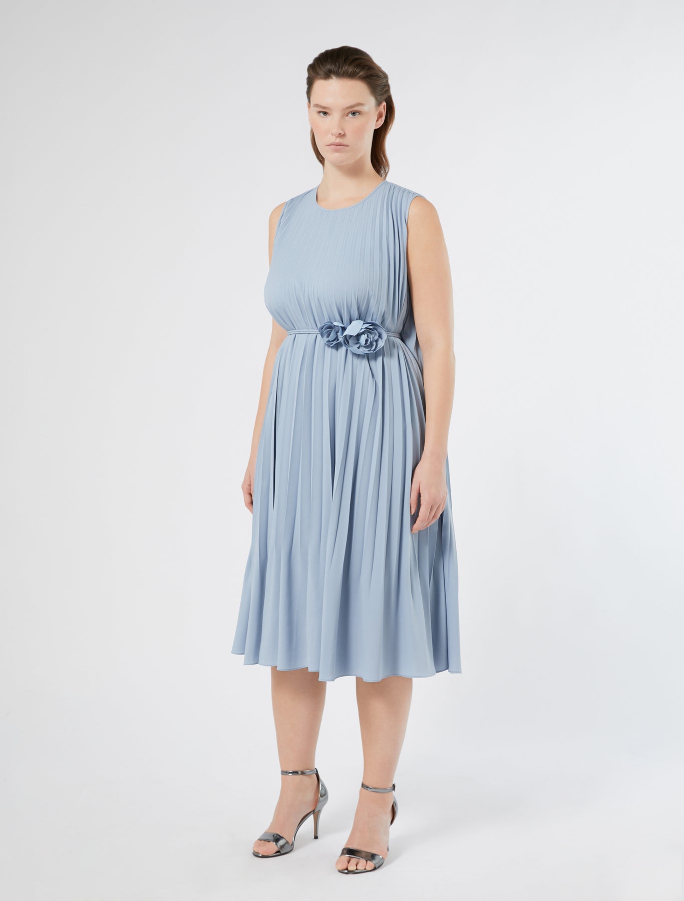 Pleated crêpe dress