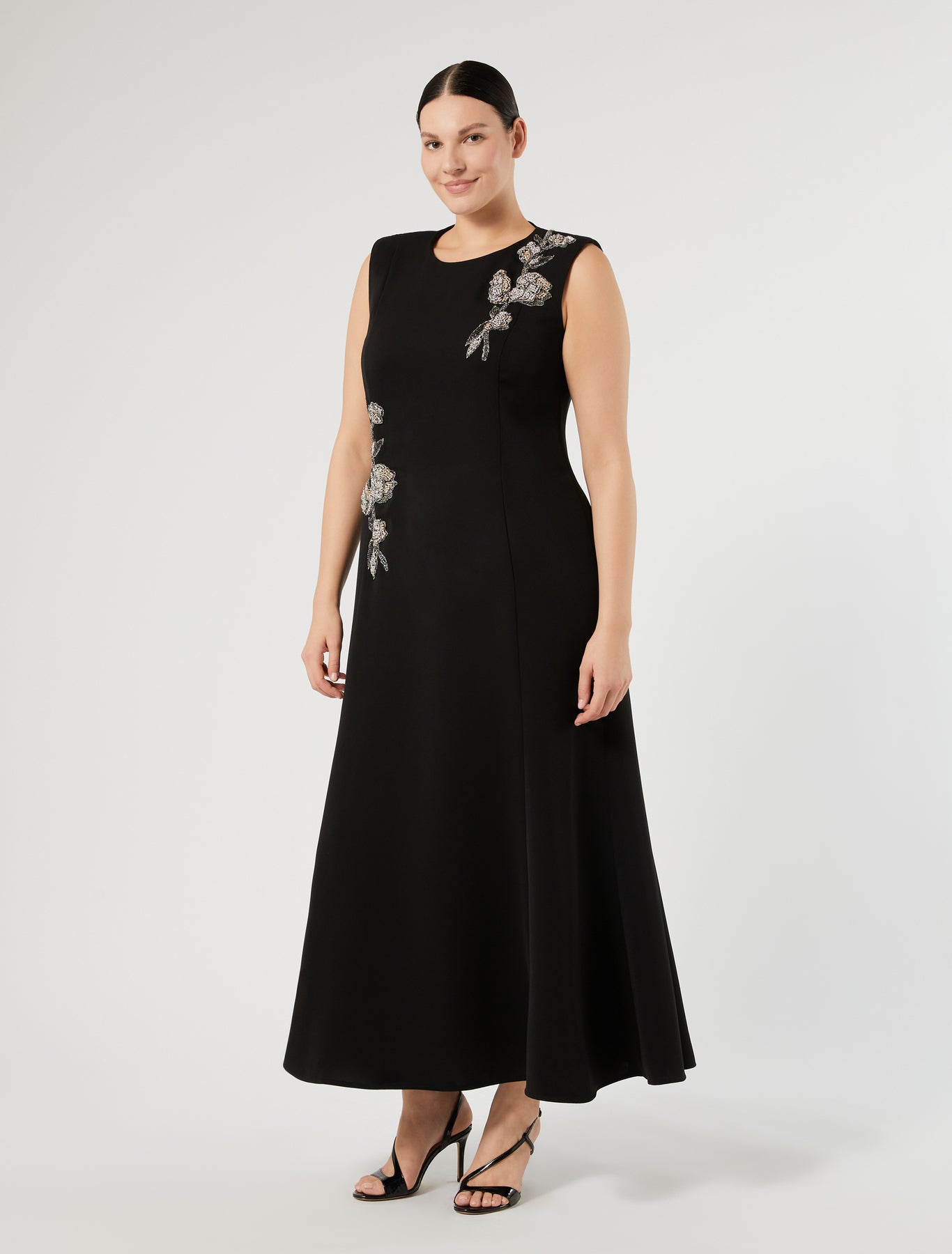 Marina Rinaldi embroidered cady dress for woman
