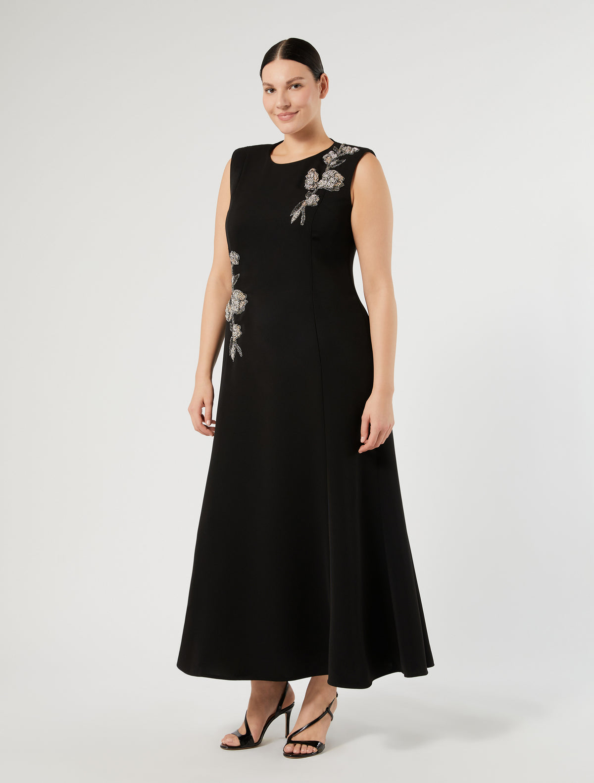 Marina Rinaldi embroidered cady dress for woman