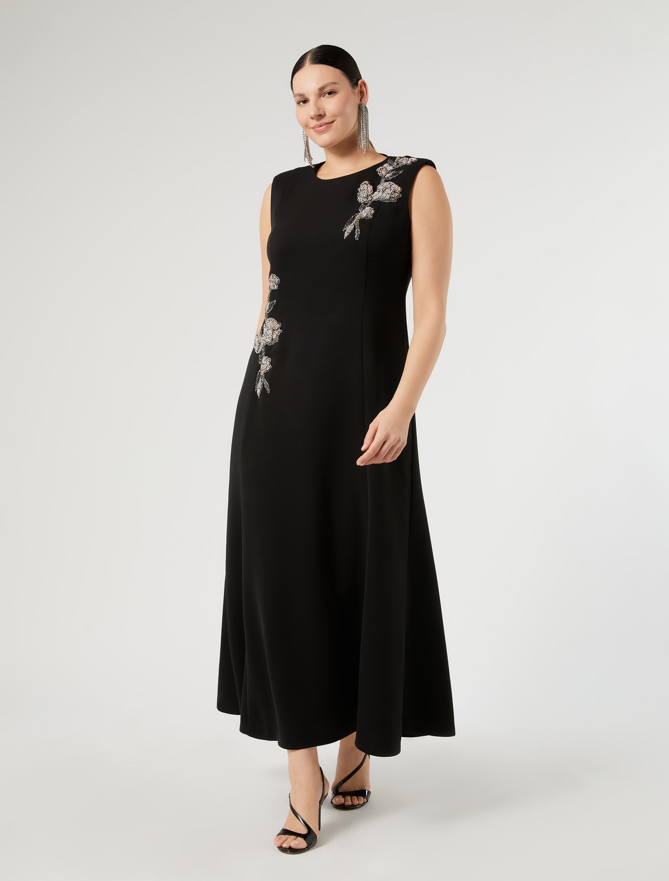 Marina Rinaldi embroidered cady dress for woman