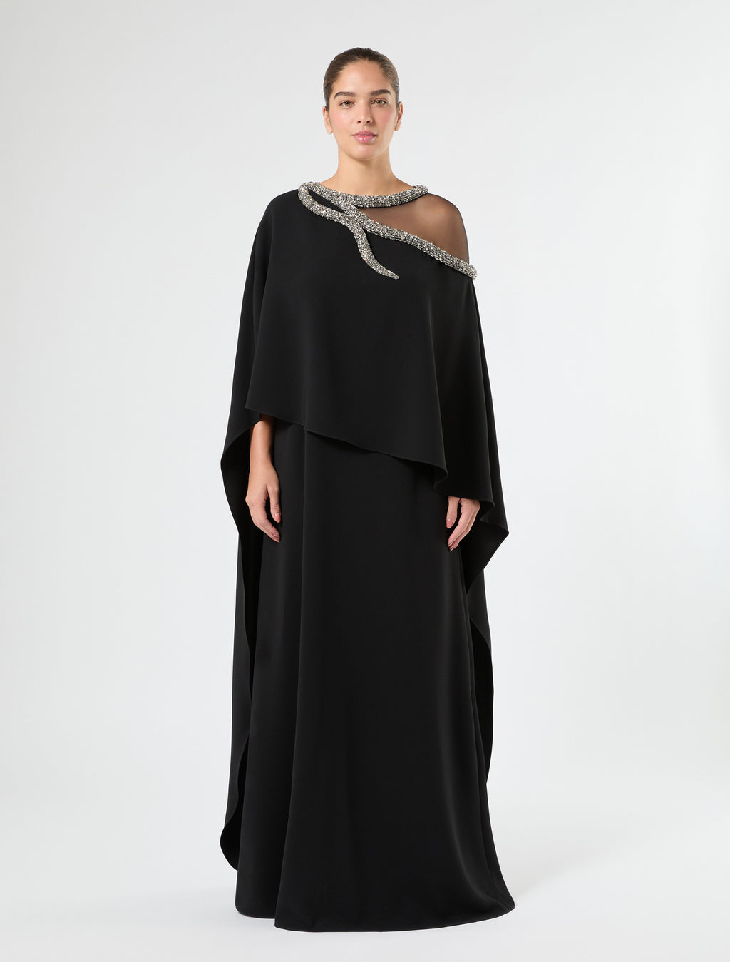 Marina Rinaldi long cady dress with embroidery for woman