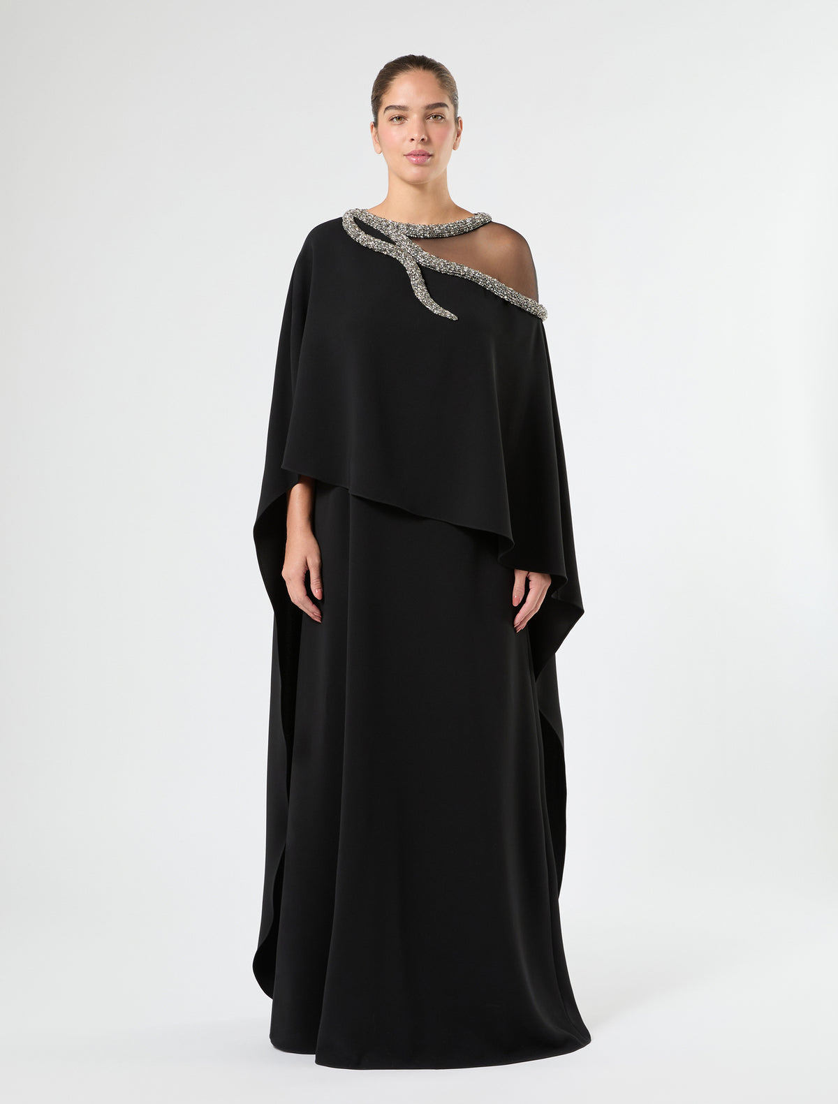 Marina Rinaldi long cady dress with embroidery for woman