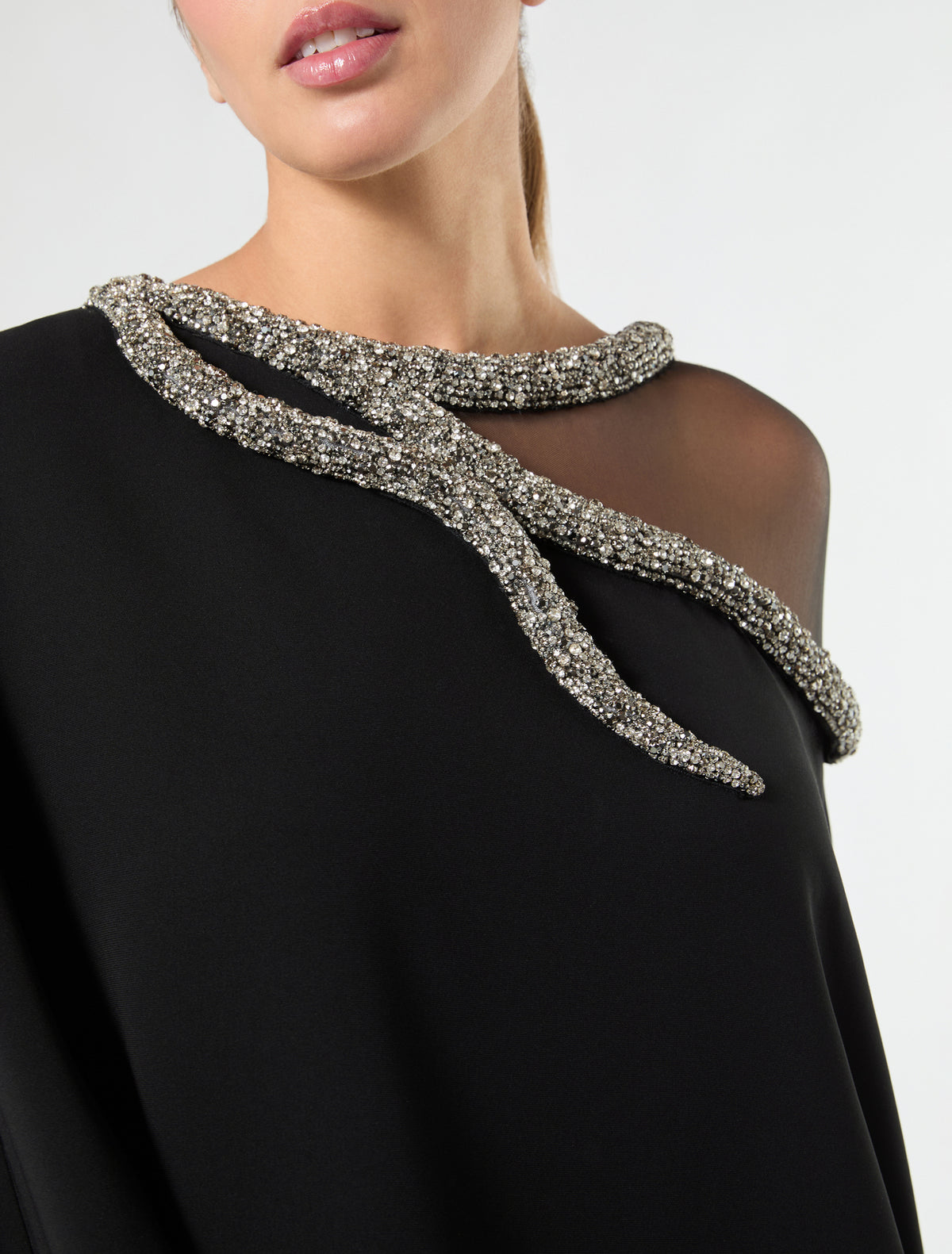 Marina Rinaldi long cady dress with embroidery for woman