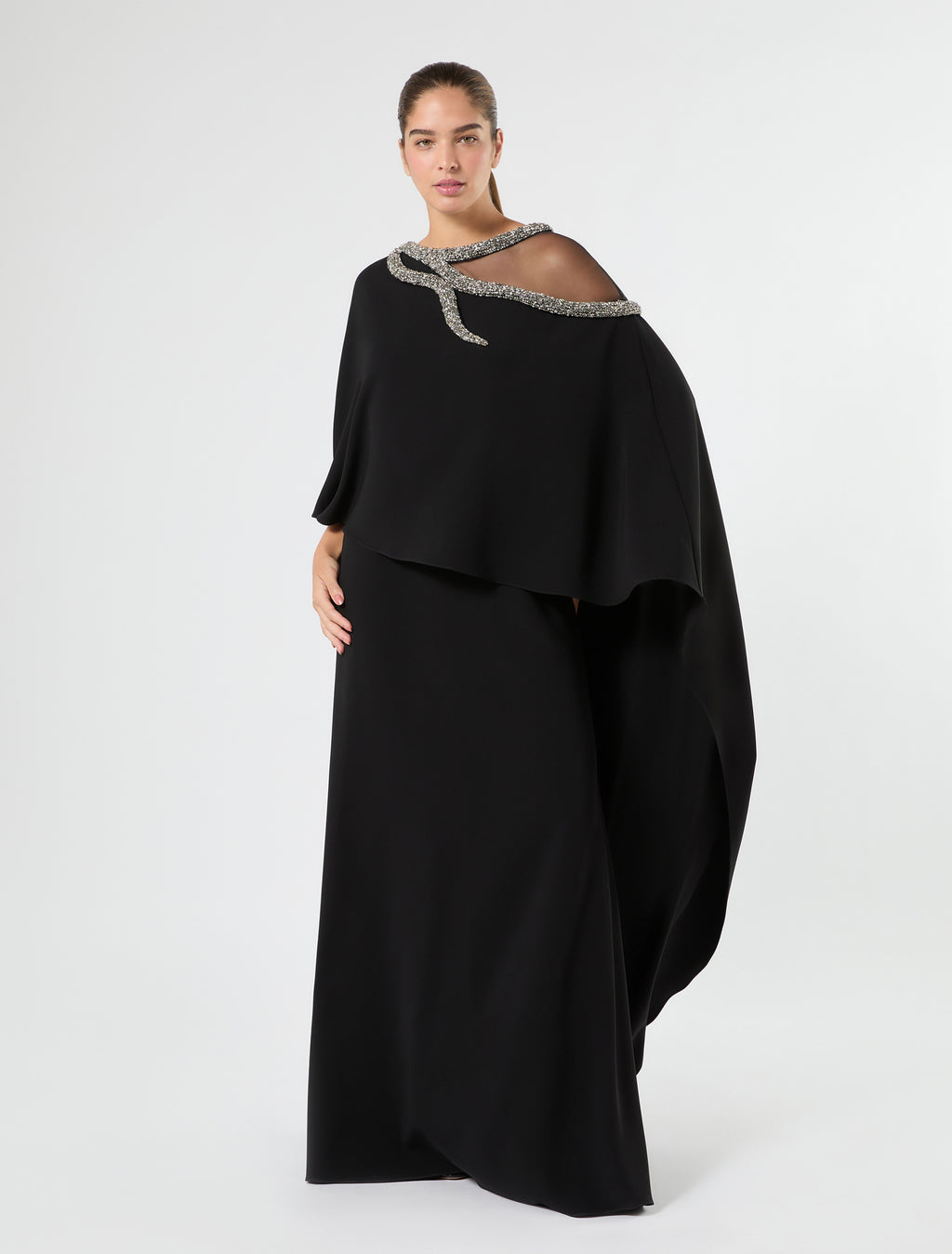 Marina Rinaldi long cady dress with embroidery for woman