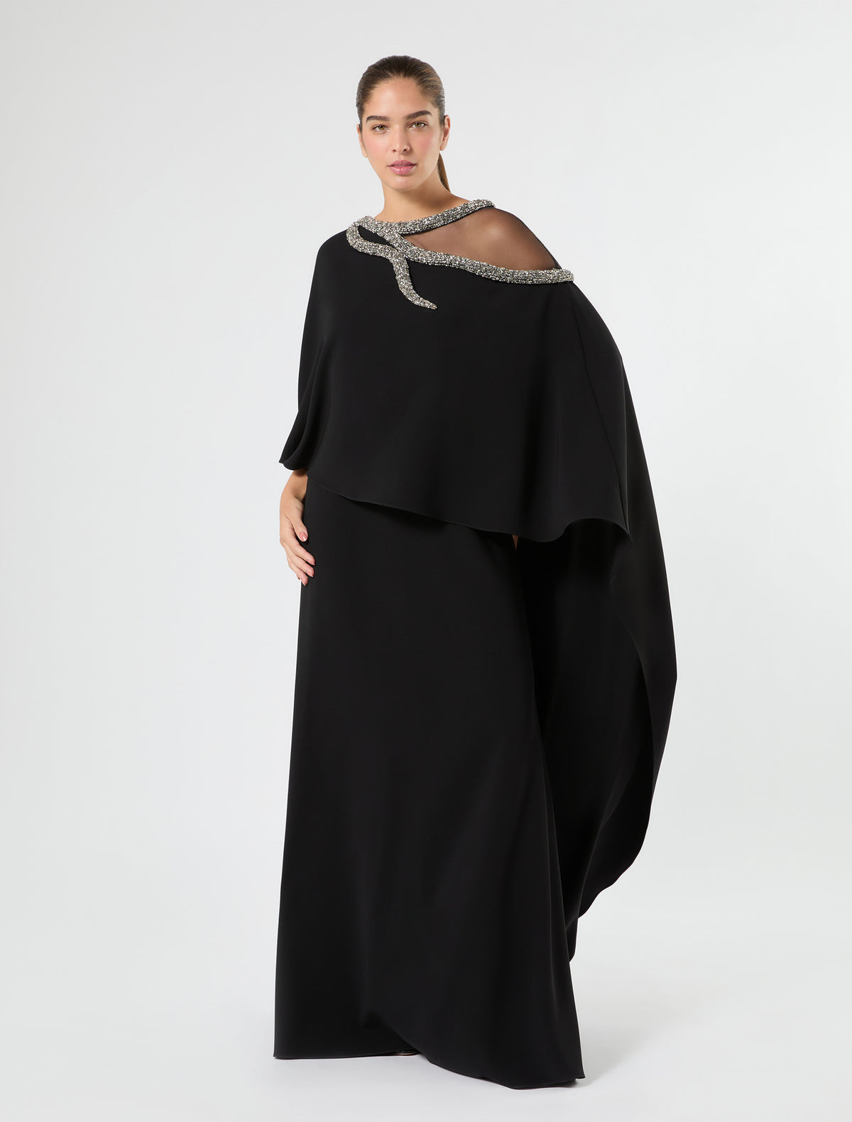 Marina Rinaldi long cady dress with embroidery for woman