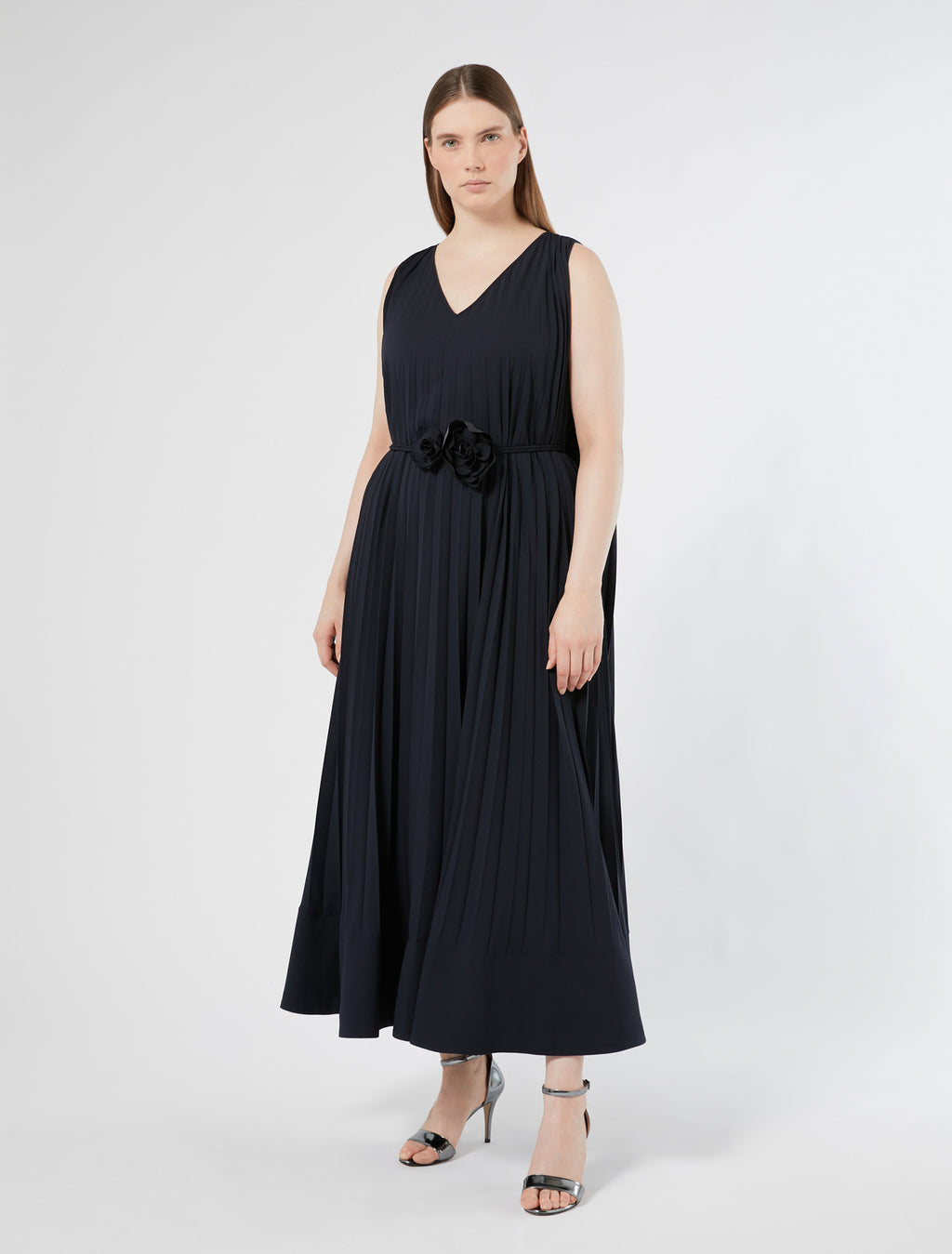 Pleated crêpe dress