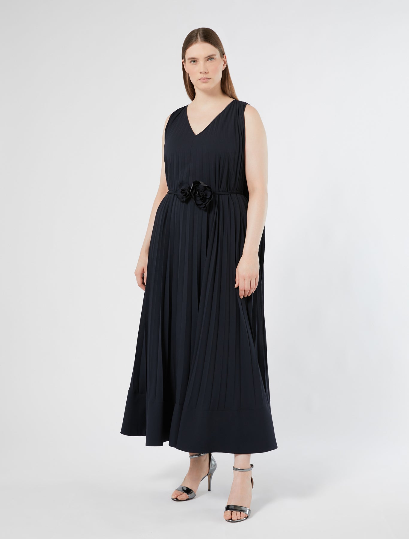 Pleated crêpe dress