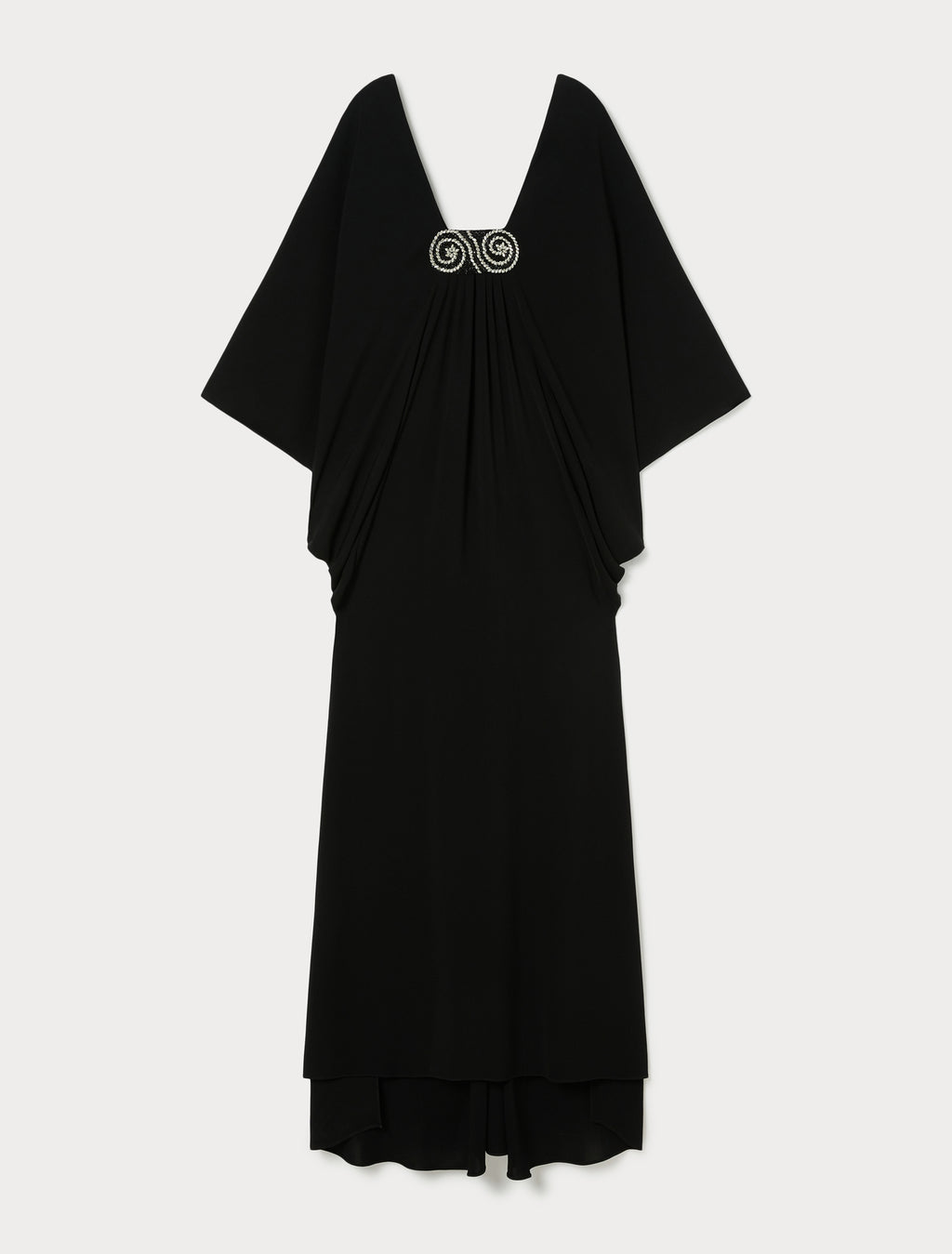 Crêpe cady dress with embroidery