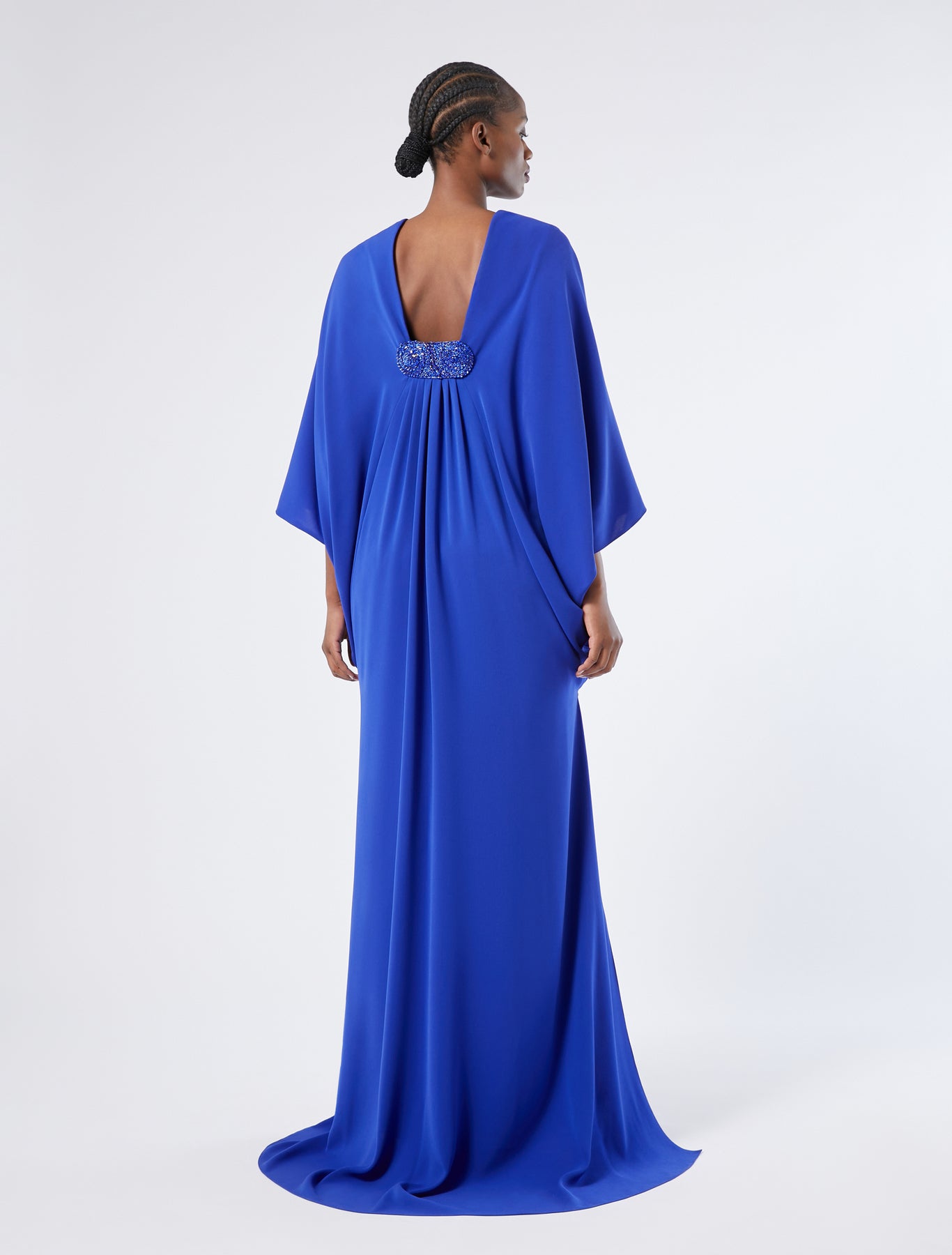 Crêpe cady dress with embroidery