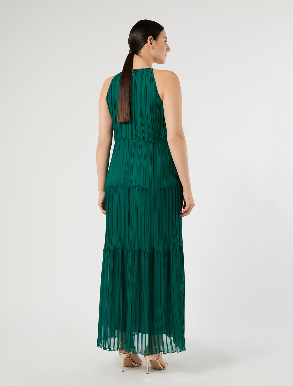 Marina Rinaldi long pleated georgette dress for woman