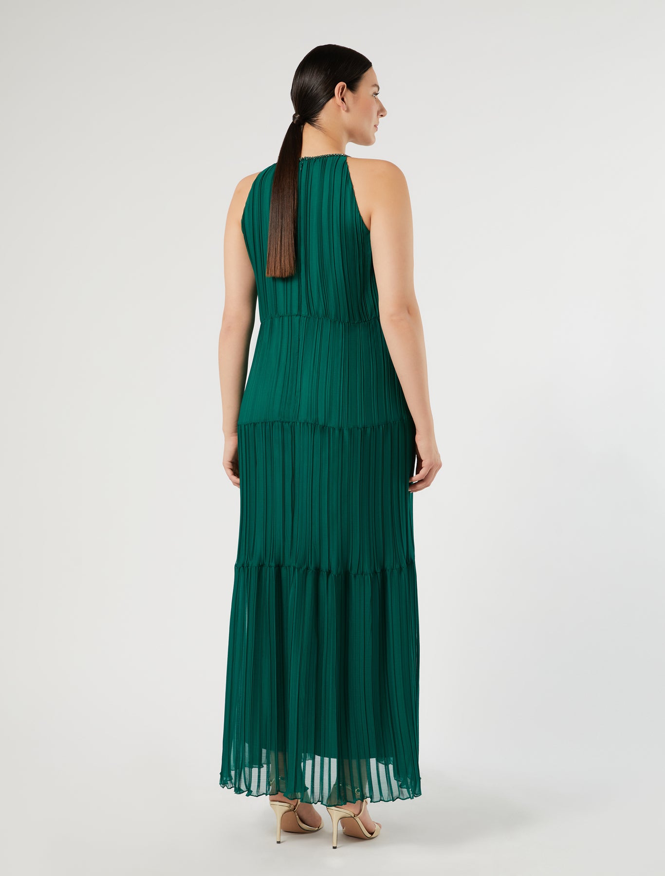 Marina Rinaldi long pleated georgette dress for woman