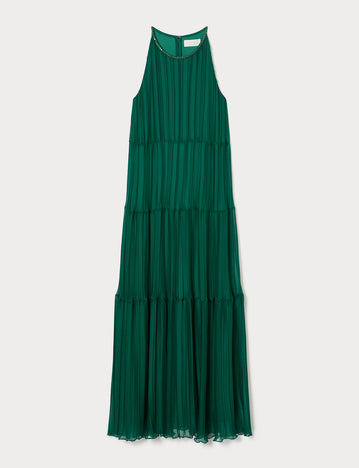 Marina Rinaldi long pleated georgette dress for woman