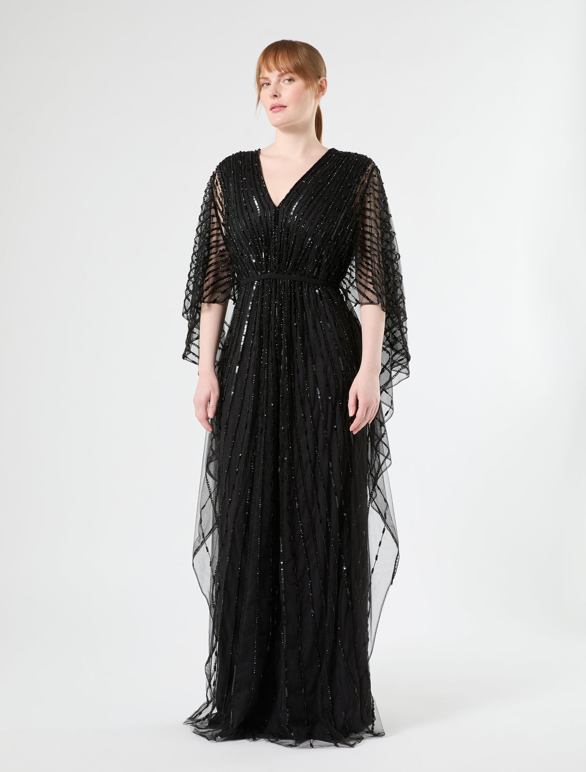 Marina Rinaldi kaftan dress in tulle with embroidery for woman