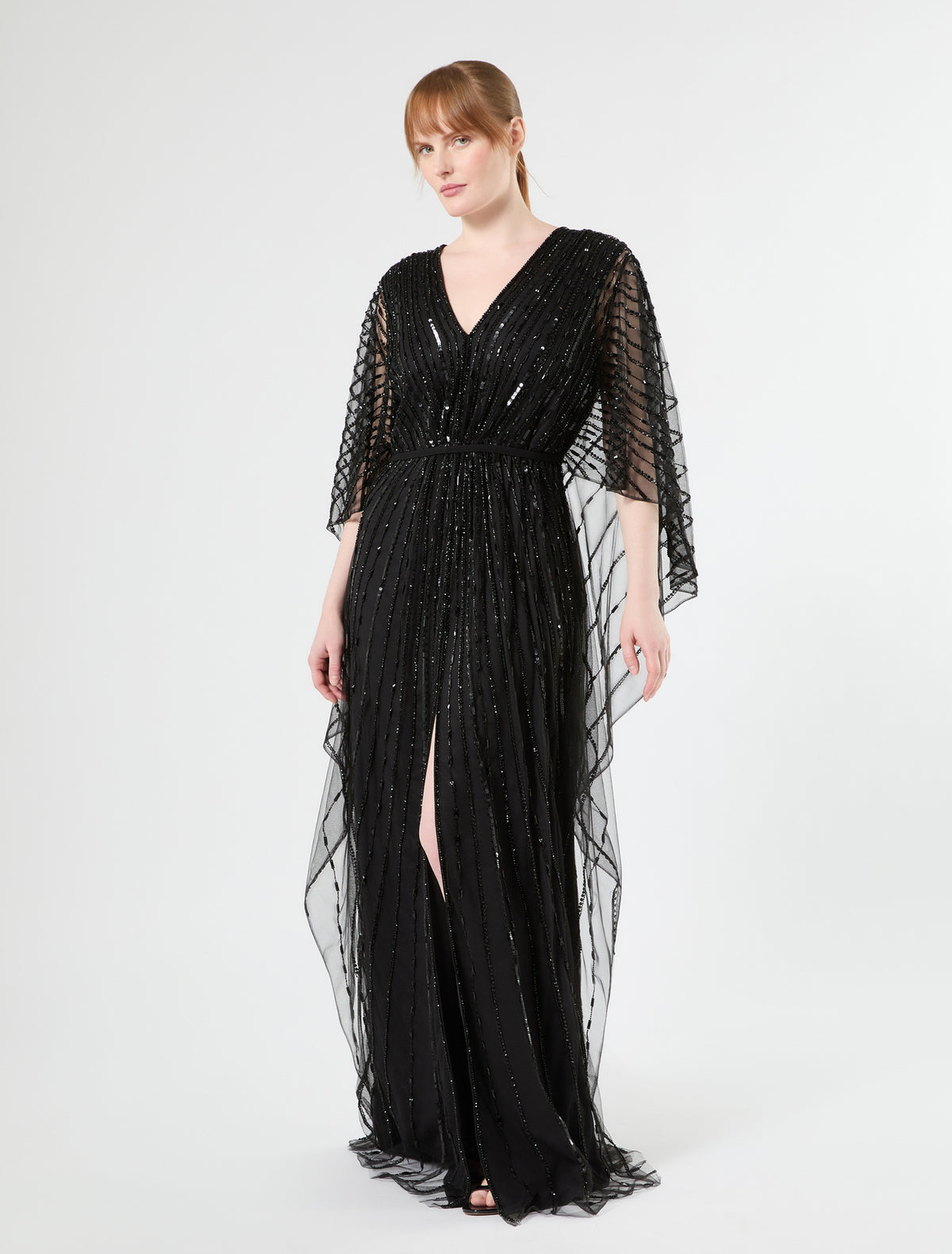 Marina Rinaldi kaftan dress in tulle with embroidery for woman