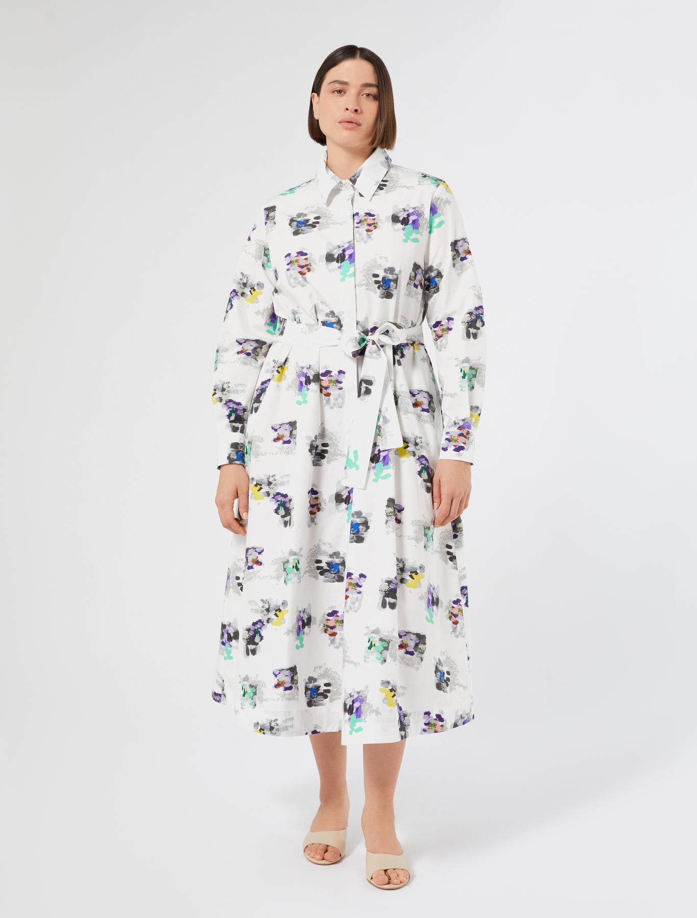 Poplin print dress
