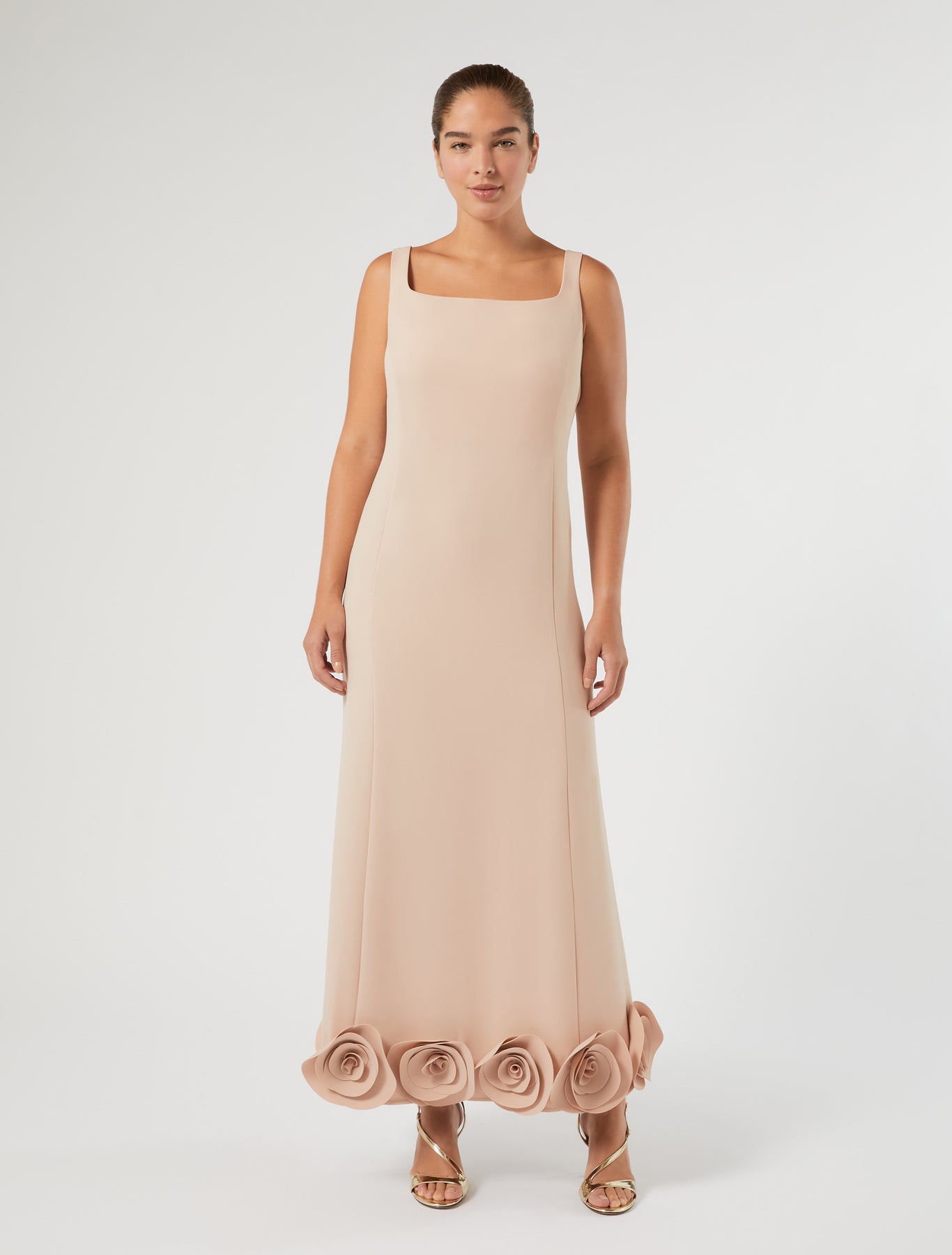 Marina Rinaldi rose-detail cady dress for woman