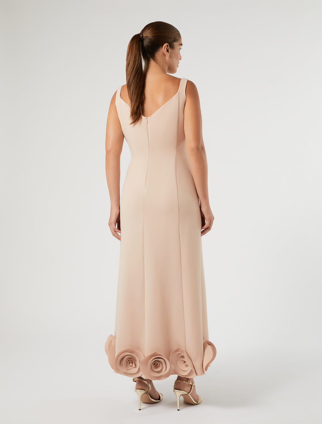 Marina Rinaldi rose-detail cady dress for woman