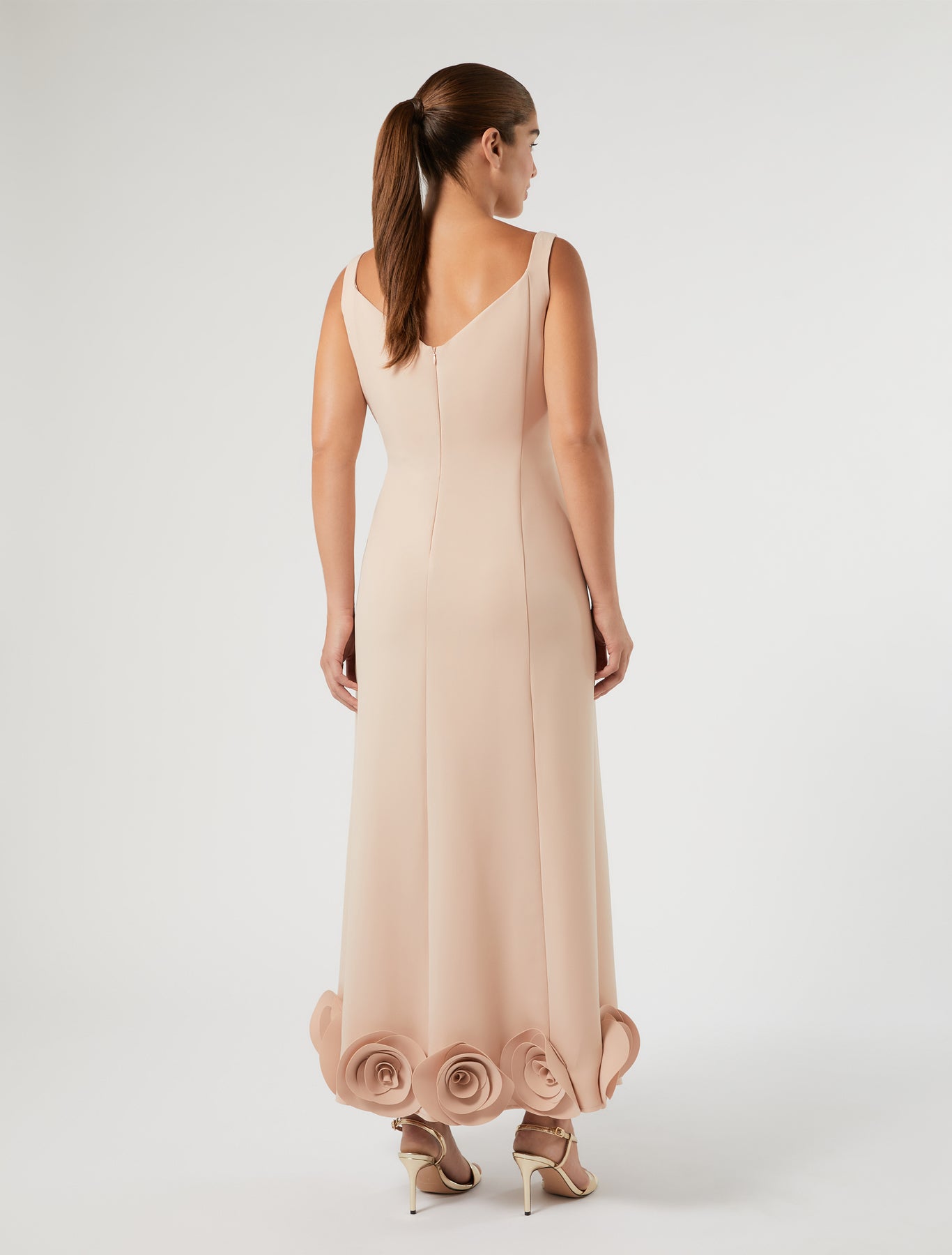 Marina Rinaldi rose-detail cady dress for woman