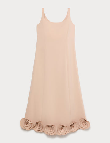 Marina Rinaldi rose-detail cady dress for woman