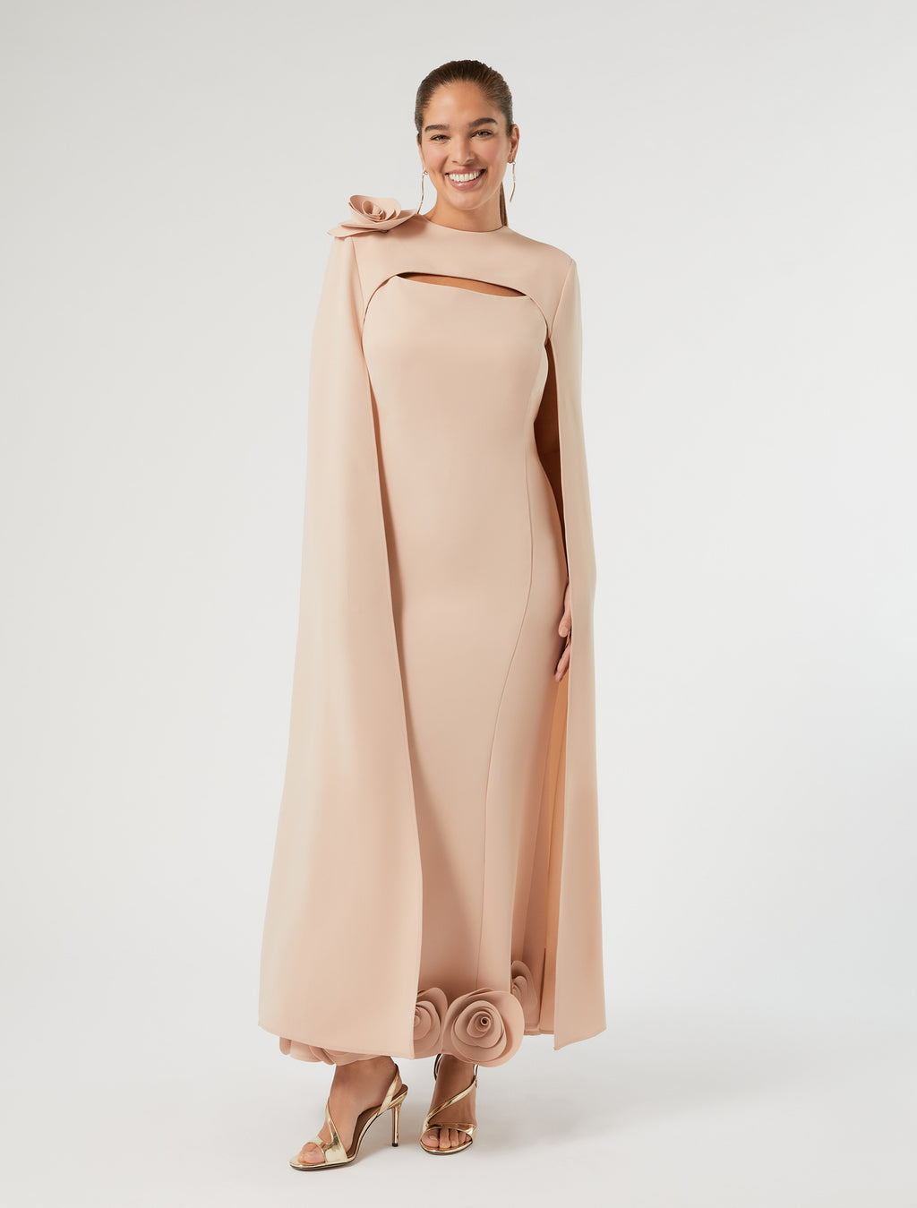 Marina Rinaldi rose-detail cady dress for woman