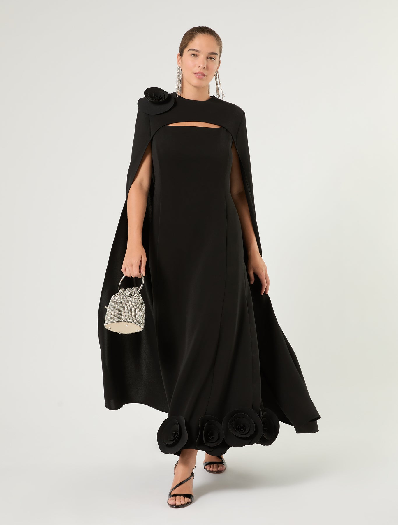 Marina Rinaldi rose-detail cady dress for woman