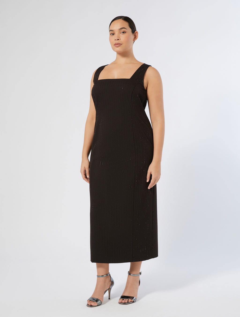 Twill dress with rhinestones