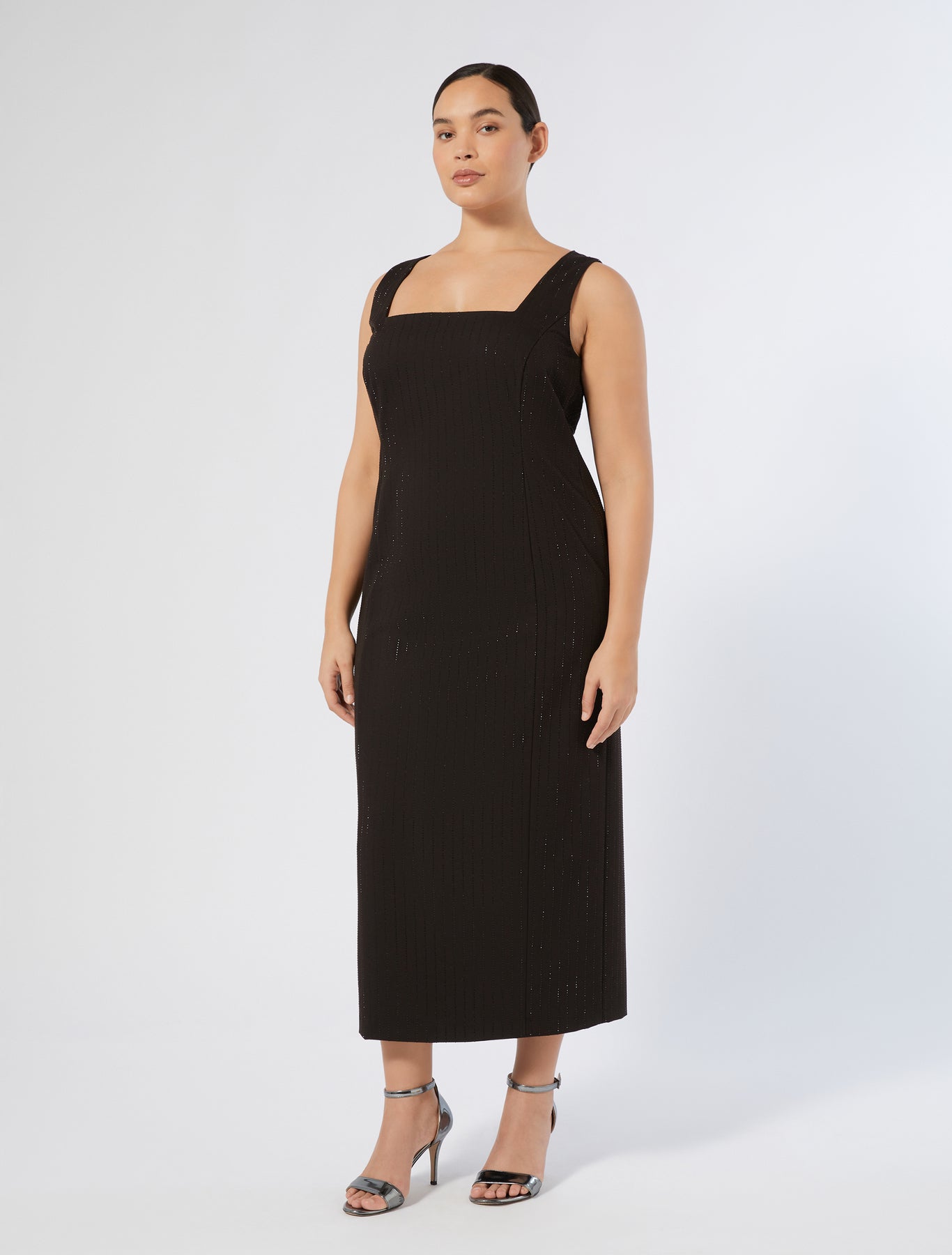 Twill dress with rhinestones