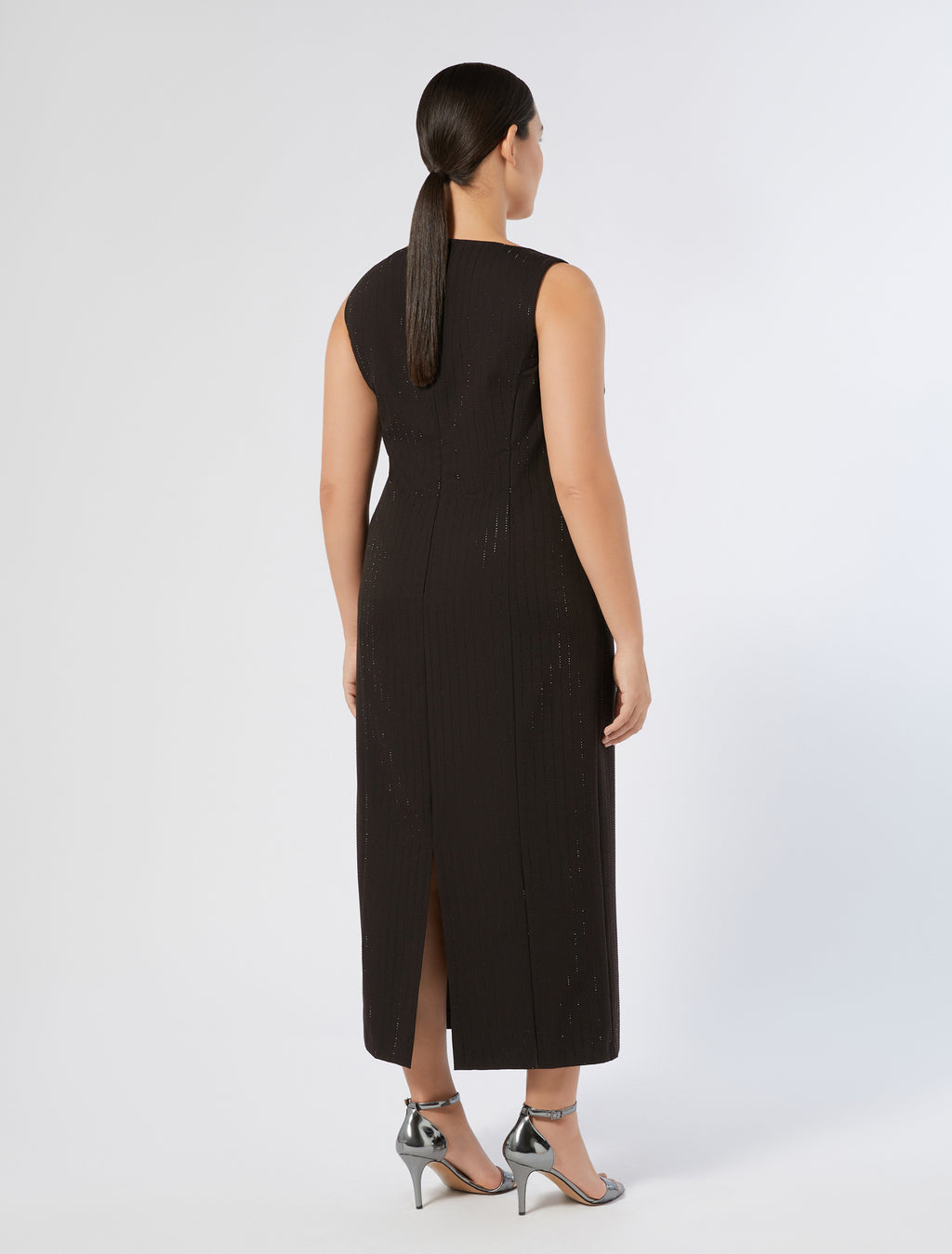 Twill dress with rhinestones