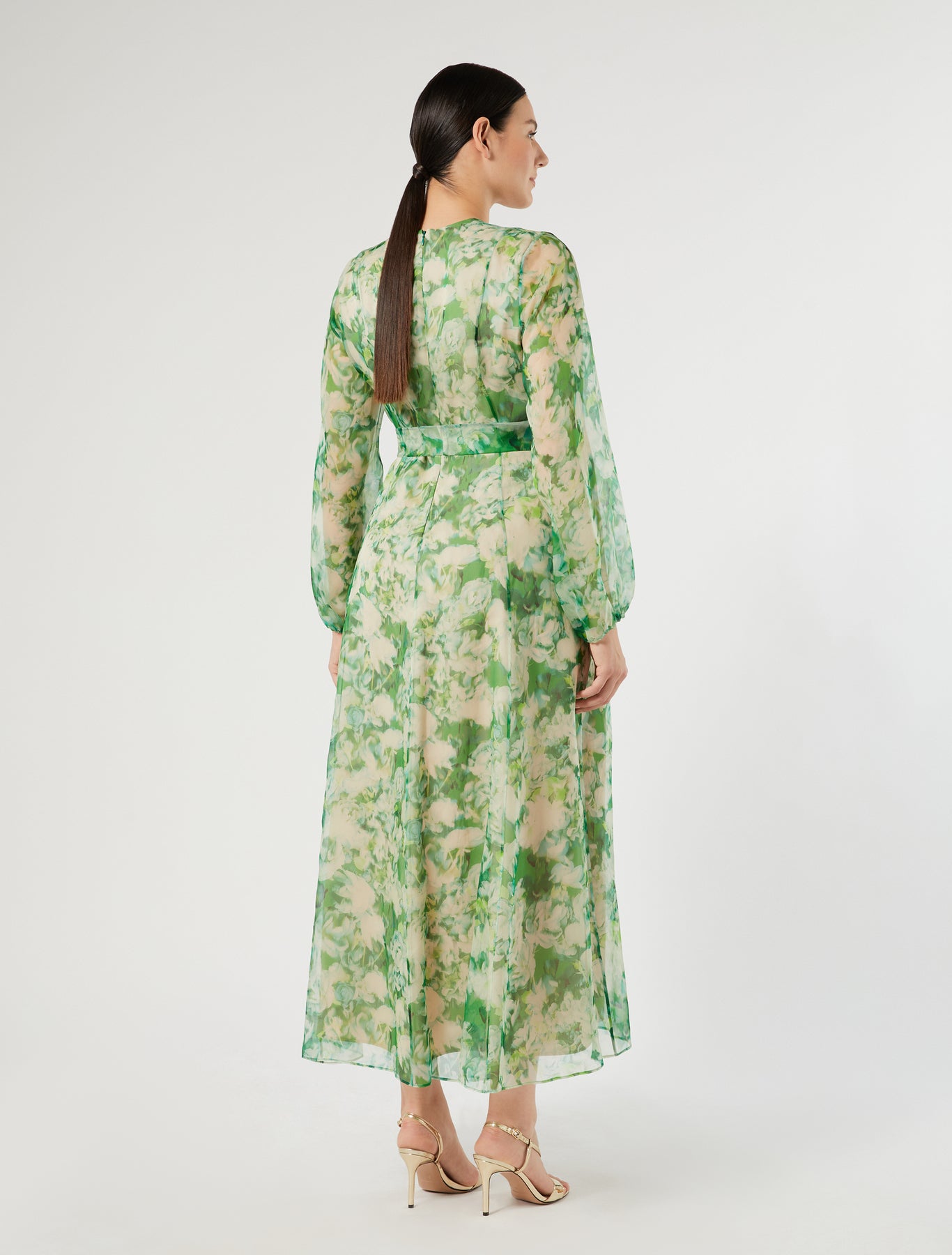 Marina Rinaldi long pure silk organza dress for woman