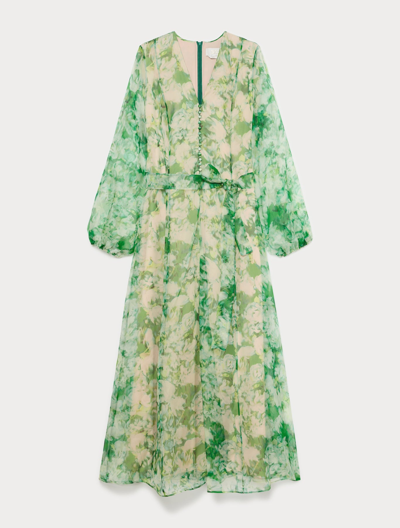 Marina Rinaldi long pure silk organza dress for woman