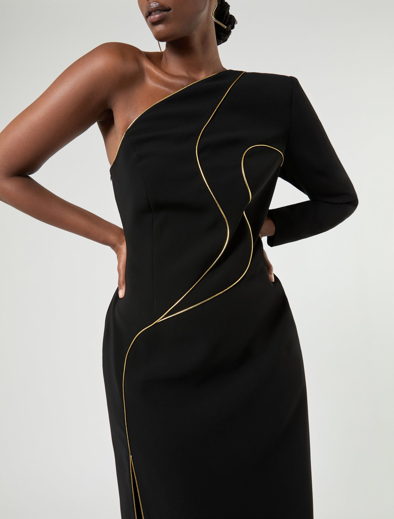 Marina Rinaldi cady one-shoulder dress for woman