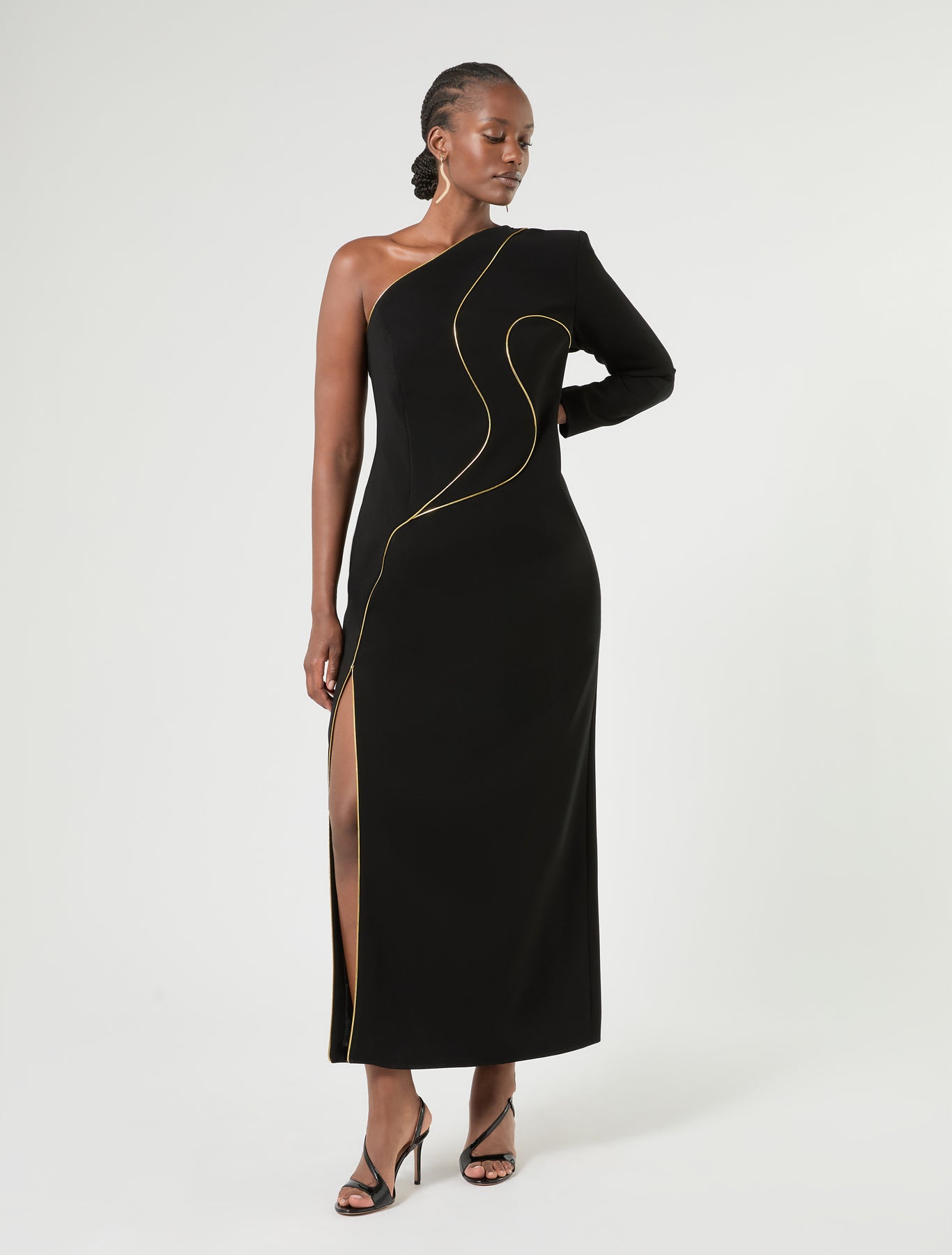 Marina Rinaldi cady one-shoulder dress for woman