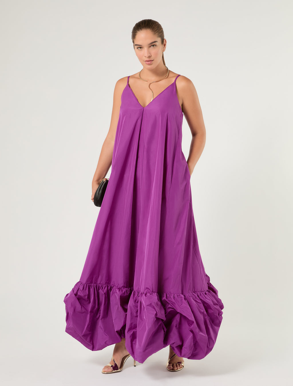 marina rinaldi taffeta dress for woman