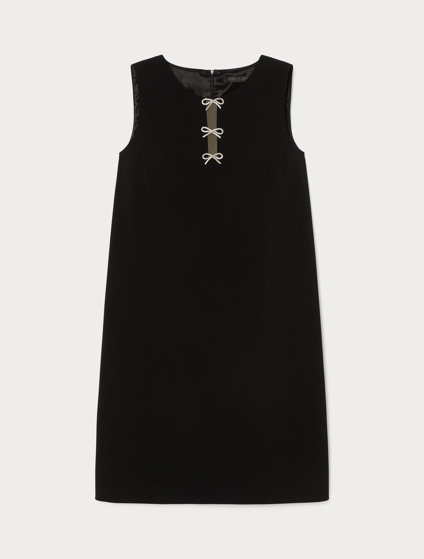 Long dress in cady with rhinestones