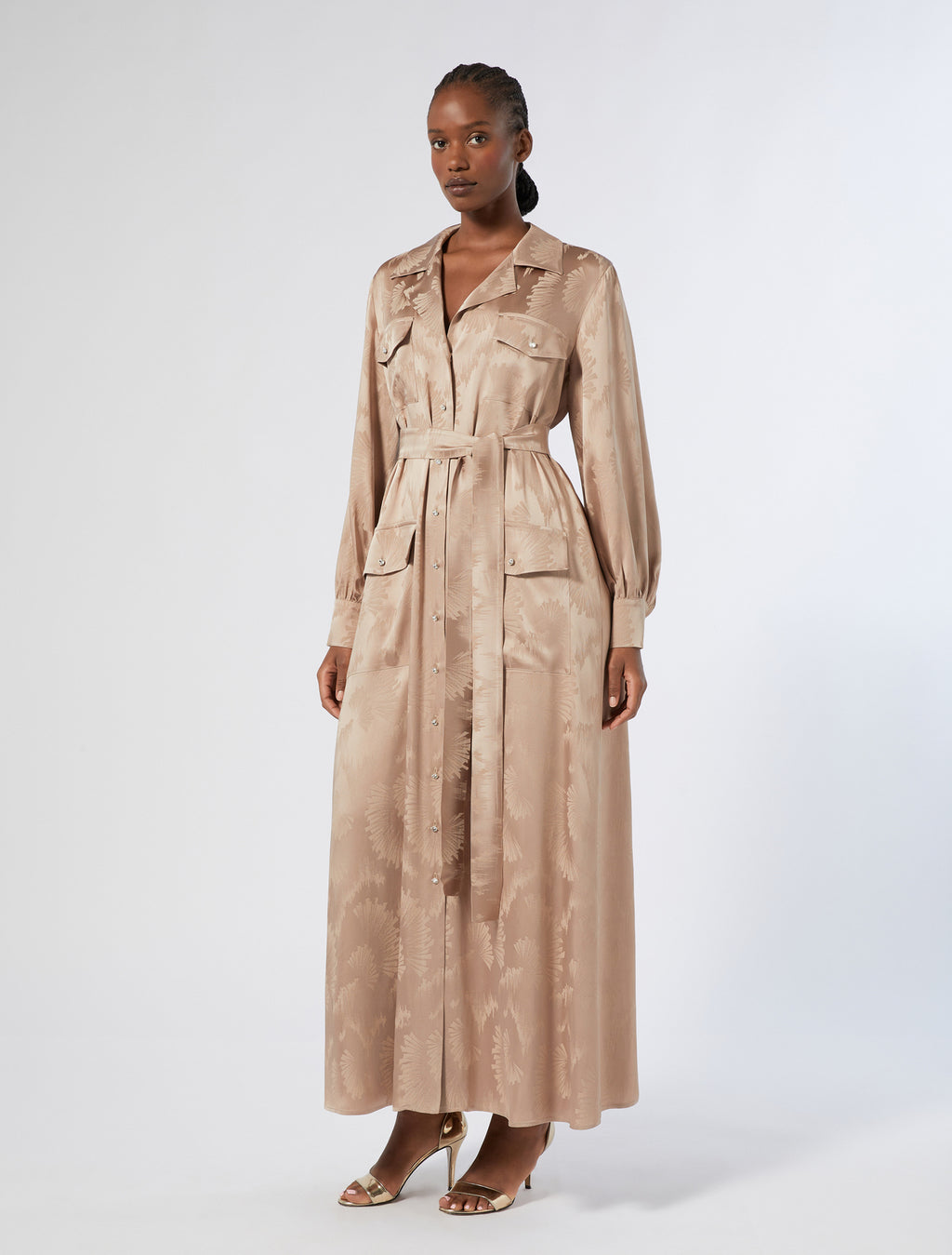 Jacquard shirt dress