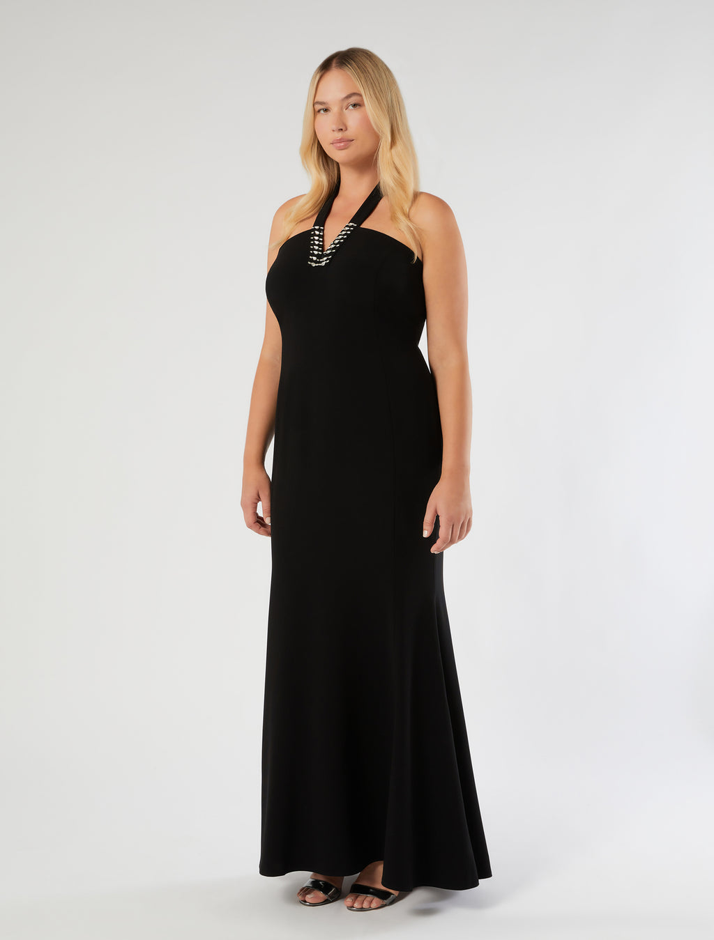 marina rinaldi embroidered cady dress and cape for woman
