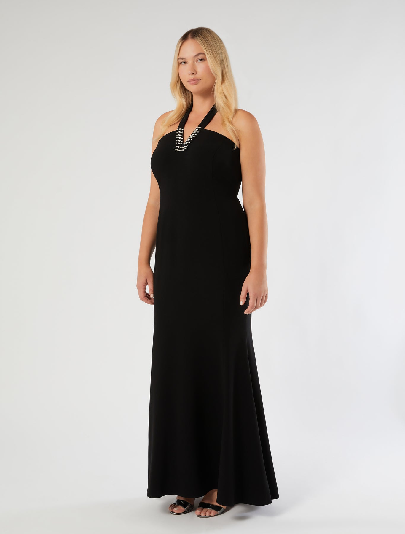 marina rinaldi embroidered cady dress and cape for woman