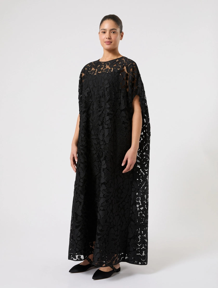 marina rinaldi macramé lace long dress for woman