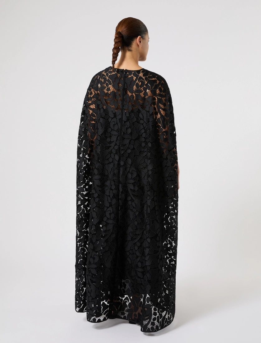 marina rinaldi macramé lace long dress for woman